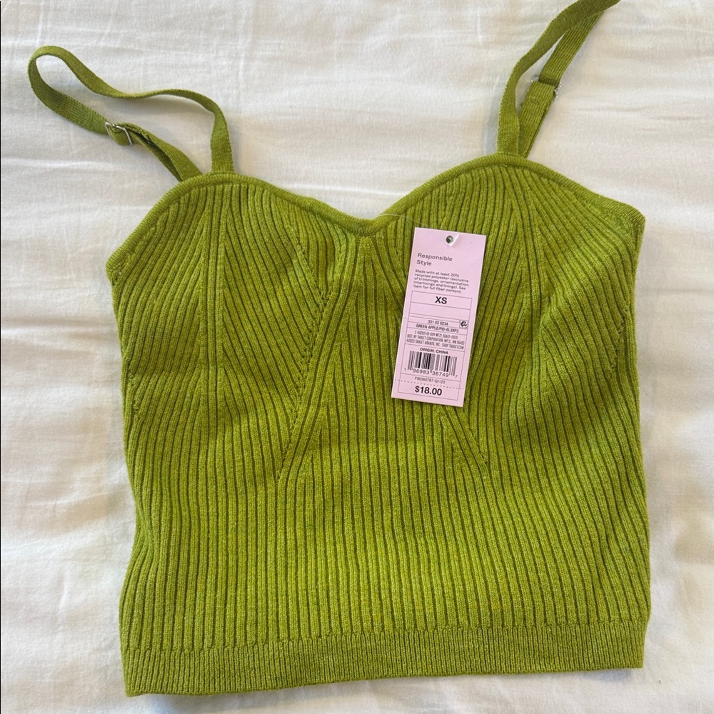 Wild Fable Lime Green Ribbed Camisole